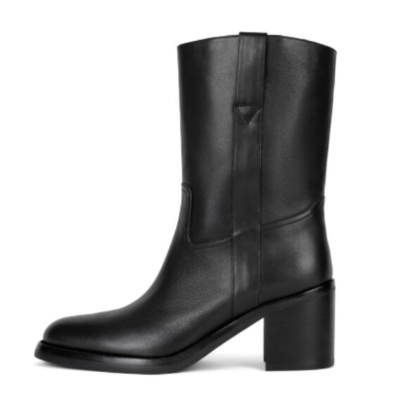 Jeffrey Campbell Desert Me Western Mid calf Boots Black Leather size 10 NEW - Picture 1 of 7